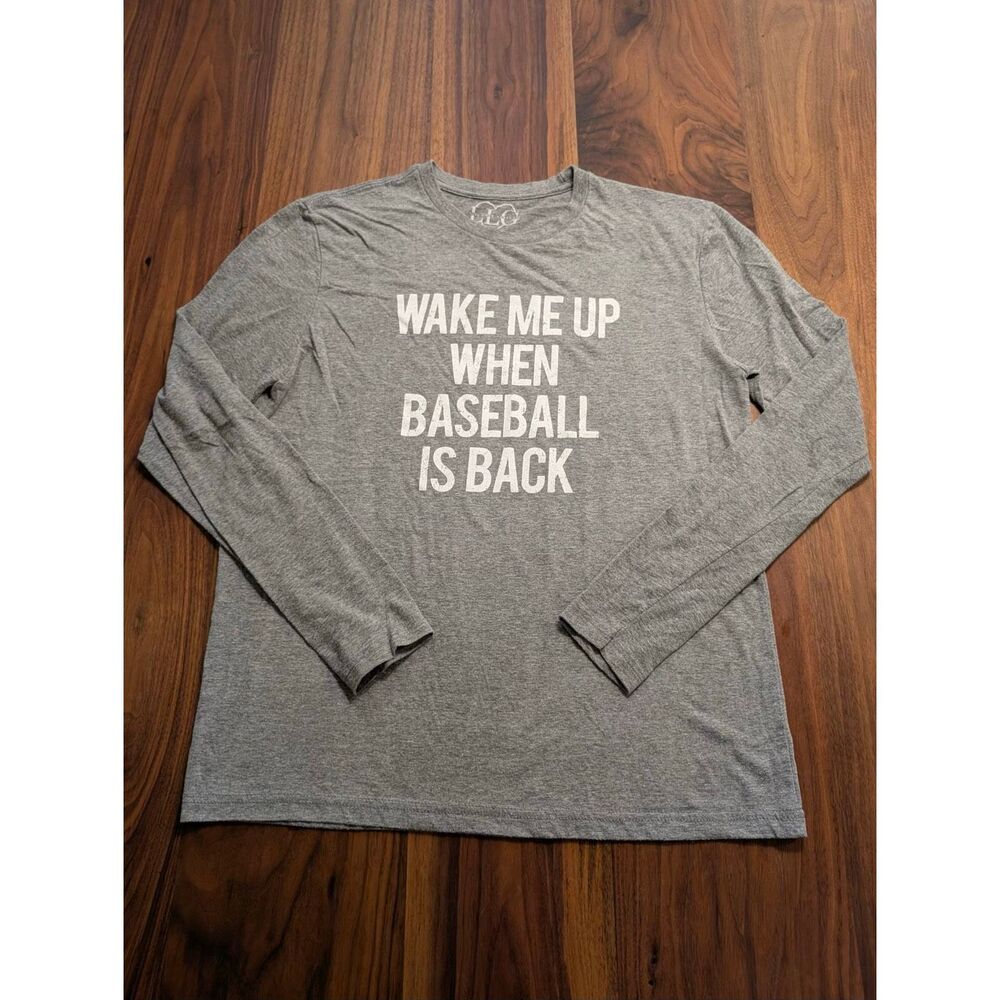 Live Love Gameday Women's Gray Long Sleeve Graphic Baseball T-Shirt Size Medium